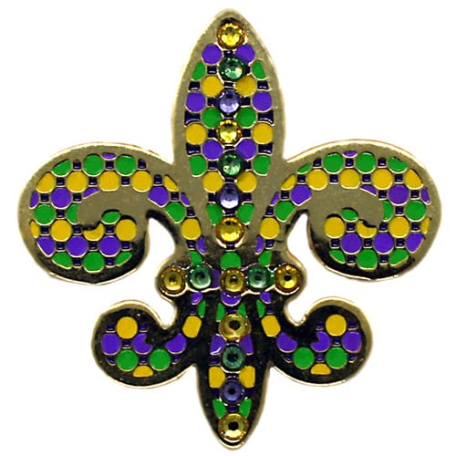 Swarovski Fleur de Lis shaped ball marker with colored crystals