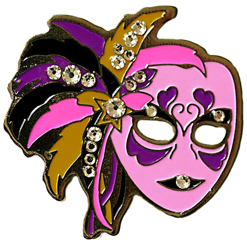 Swarovski Pink Mardi Gras Mask ball marker