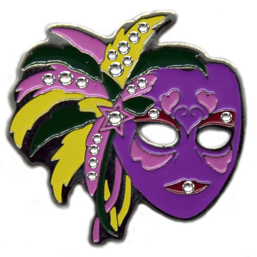 Swarovski Shaped Purple Mardi Gras Mask ball marker