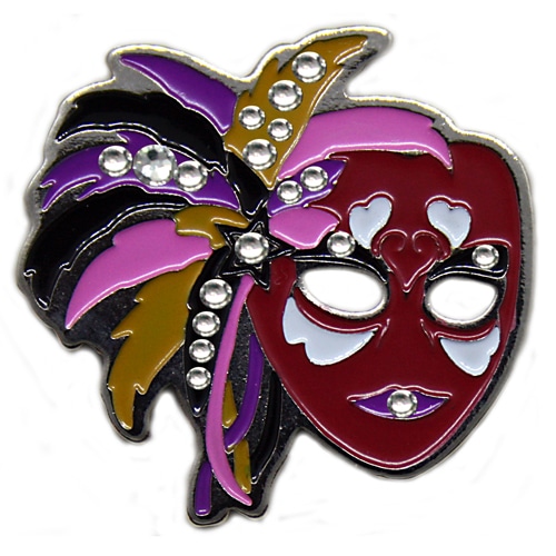 Swarovski Red Mardi Gras Mask ball marker