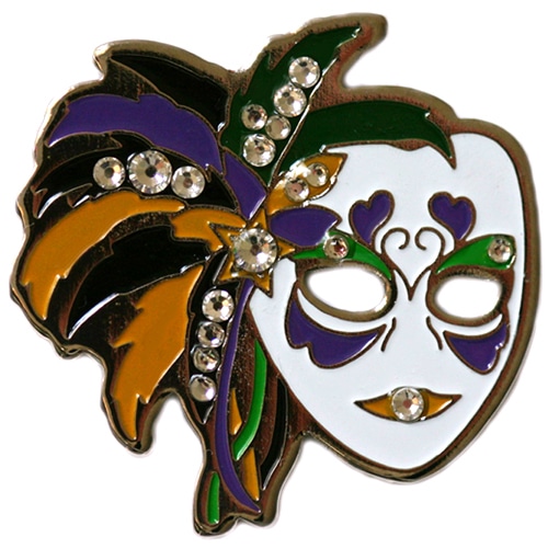 Swarovski White Mardi Gras Mask ball marker