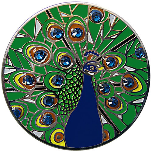 Swarovski Peacock golf ball marker