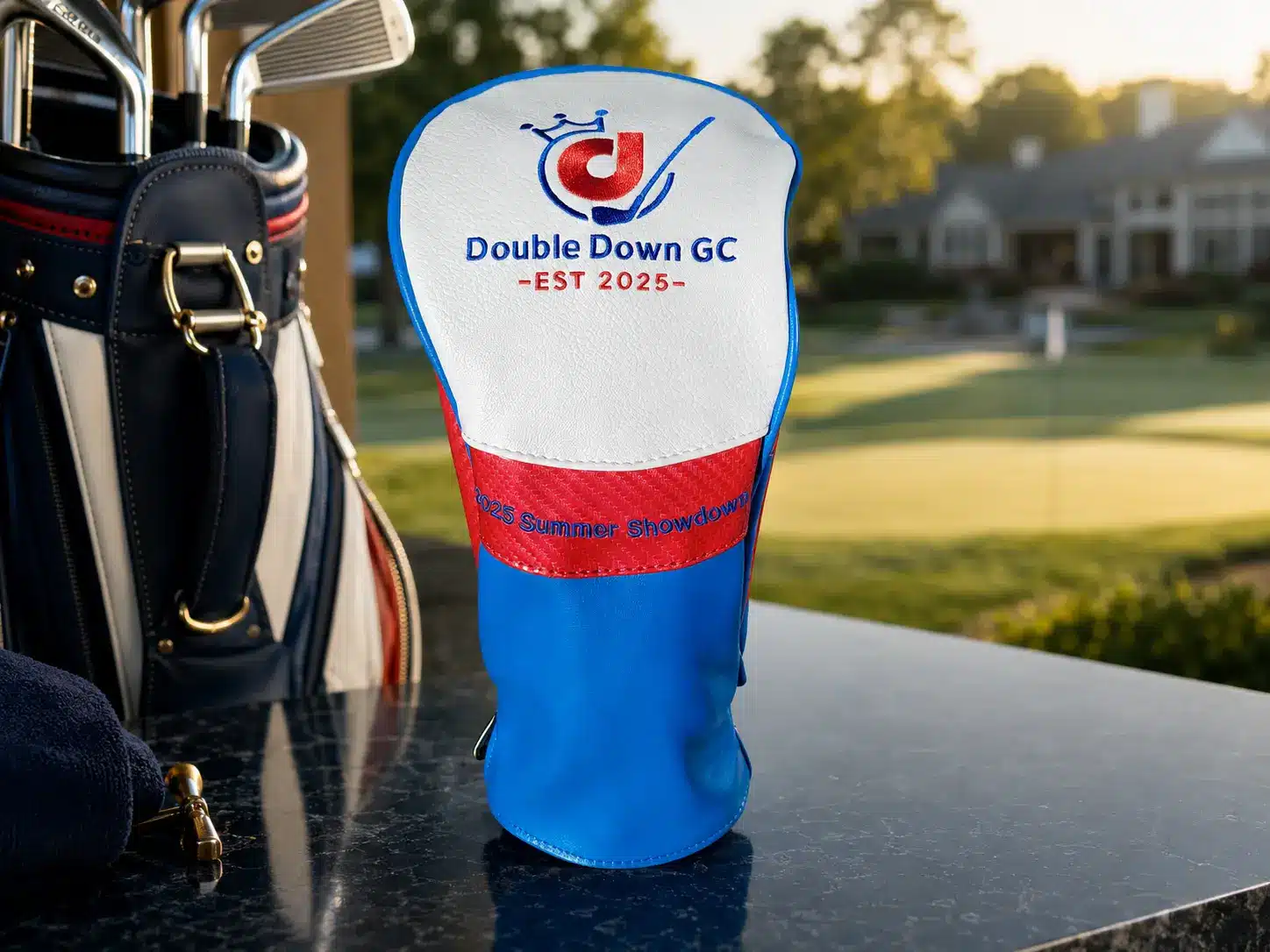 Custom embroidered golf headcovers created for golf events